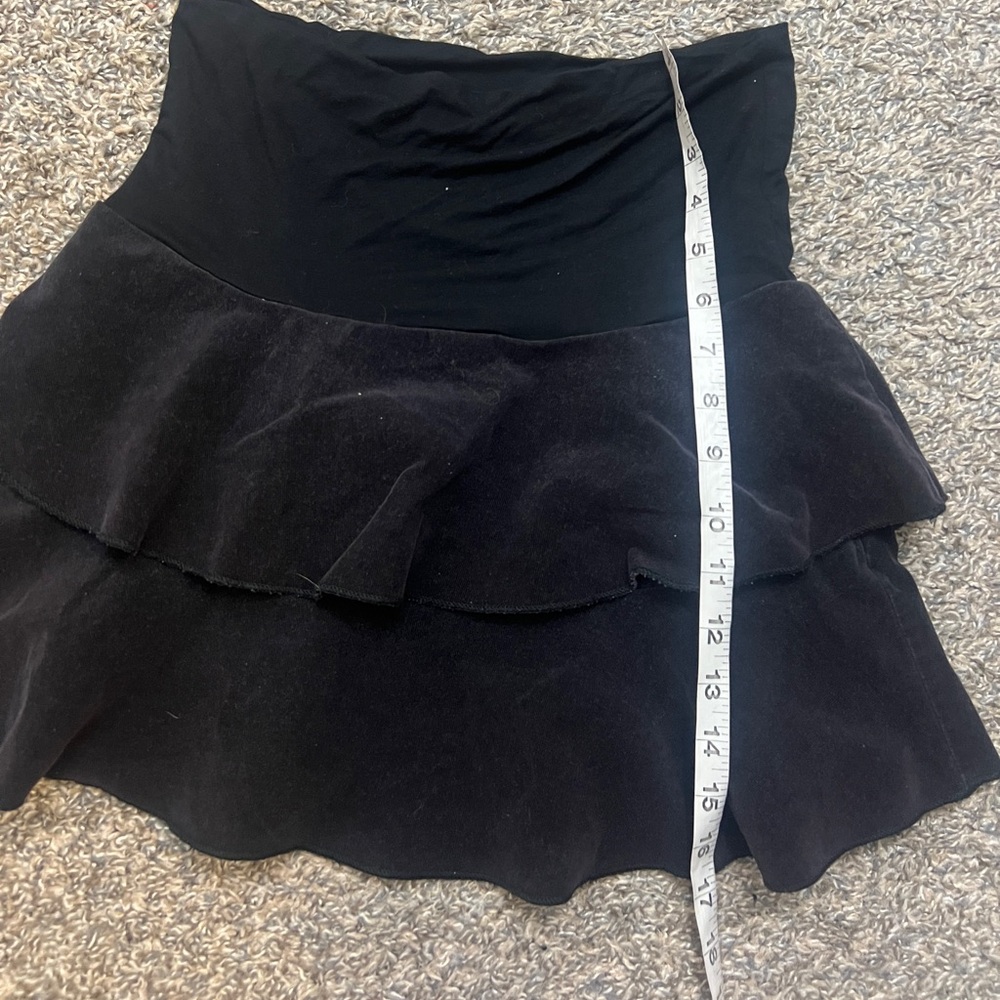 Women’s Festival Ready Black Corduroy‎ Ruffled Mini Skirt - Picture 6 of 7